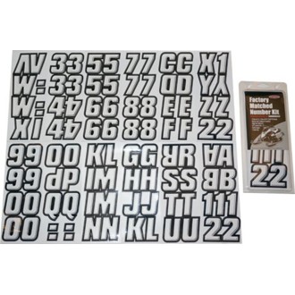 Snowmobile Lettering Registration Kit 2 in. - 500 White /Black