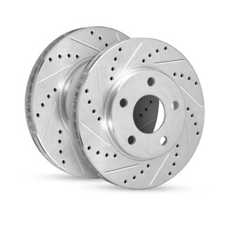 R1 23-25 Alfa Romeo Tonale Front Right Drilled & Slotted Silver Brake Rotor
