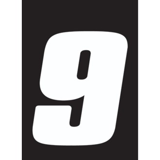 Dirt Digits 3pk 4 in. - High Gloss Number 9 - White