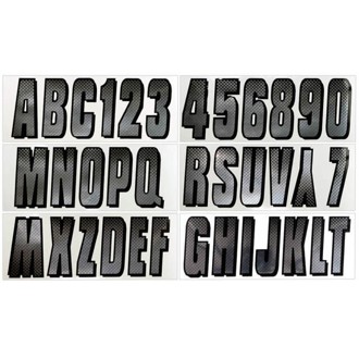Boat Lettering Registration Kit 3 in. - 300 Chrome/Black