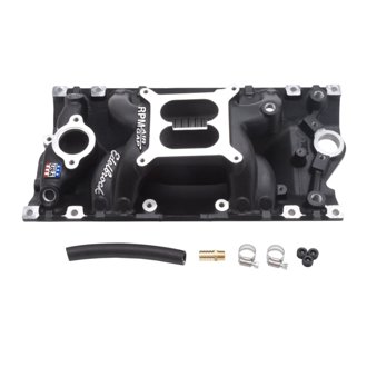 Performer Rpm Air-Gap Small Block Chevy Vortec Black Intake Manifold
