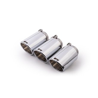 2018 Honda Civic Type-R FK8 2.0T 102mm Angled Chrome w/Adj Clamp Tail Pipe Set (Triple Tip