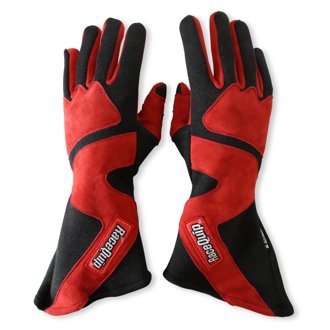 SFI 3.3/5 Red / Black Long Gauntlet Nomex Race Gloves - Large