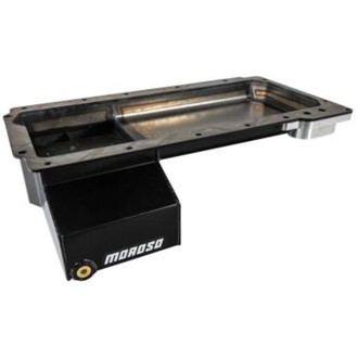 GM LS Swap (w/Front Sump/Remote Oil Filter Adapter) Wet Sump 6.5qt 6in Steel Oil Pan - Black