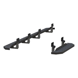 RidgeStep 6-1/2in. x 96in.; 36in. Black Steel Running Boards; Select Ford Transi