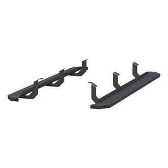 RidgeStep 6-1/2in. x 85in. Black Steel Running Boards; Select Toyota Tundra Crew