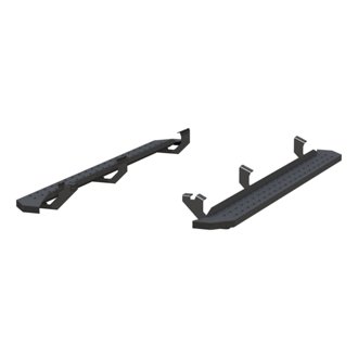 RidgeStep 6-1/2in. x 85in. Black Steel Running Boards; Select Toyota Tacoma Crew