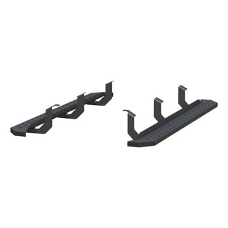 RidgeStep 75in. Black Steel Running Boards; Select Toyota Tundra Extended Cab