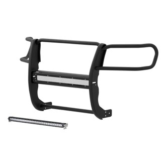 Pro Series Black Steel Grille Guard With Light Bar; Select Toyota Tacoma