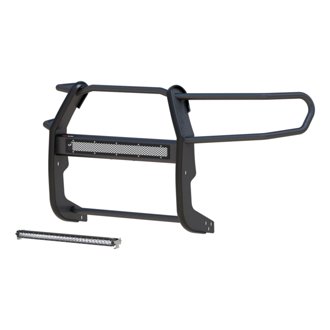 Pro Series Black Steel Grille Guard With Light Bar; Select Toyota Tacoma
