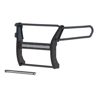 Pro Series Black Steel Grille Guard With Light Bar; Select Colorado; Canyon