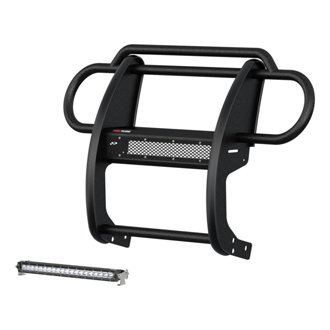 Pro Series Black Steel Grille Guard With Light Bar; Select Jeep Jl; Gladiator
