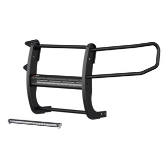 Pro Series Black Steel Grille Guard with Light Bar; Select Toyota 4Runner