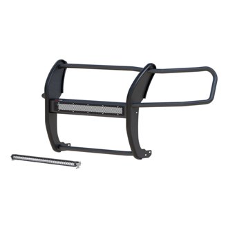 Pro Series Black Steel Grille Guard With Light Bar; Select Ford Ranger