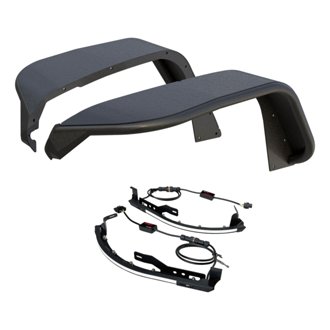 Jeep Wrangler Jl Textured Black Aluminum Front Fender Flares With Led Lights