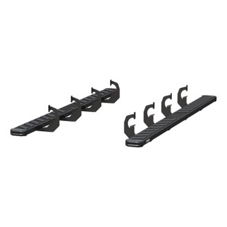 NovaTrac 6in. x 91in. Black E-Coat Steel Running Boards; Select Chevrolet; GMC