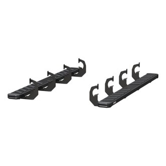NovaTrac 6in. x 75in. Black E-Coat Steel Running Boards; Select Chevrolet; GMC