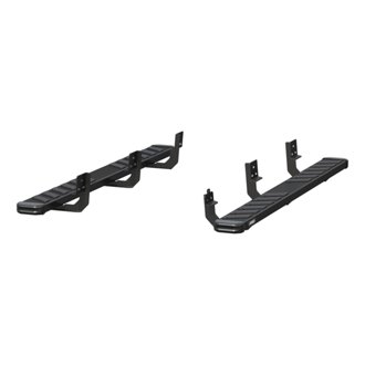 NovaTrac 6in. x 75in. Black E-Coat Steel Running Boards; Select RAM 1500