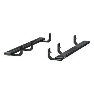 NovaTrac 6in. x 75in. Black E-Coat Steel Running Boards; Select Nissan Titan