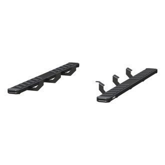NovaTrac 6in. x 75in. Black E-Coat Steel Running Boards; Select Toyota Tacoma