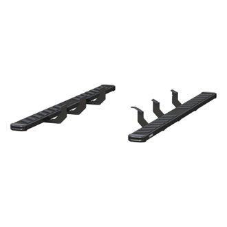 NovaTrac 6in. x 85in. Black E-Coat Steel Running Boards; Select Toyota Tundra