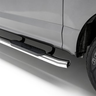 4in. Polished Stainless Oval Side Bars; Select Toyota Tundra