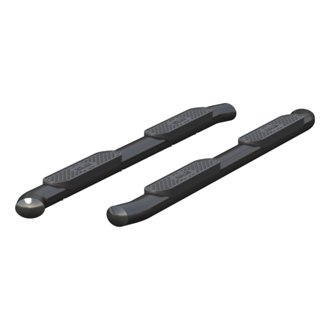 4in. Black Steel Oval Side Bars; Select Toyota Tacoma Double Cab