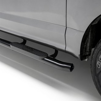4in. Black Steel Oval Side Bars; Select Ford Ranger SuperCrew
