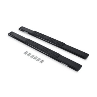 5" OE Xtreme Low Profile Side Steps w Mounting Brackets Kit - Black Powder Coat