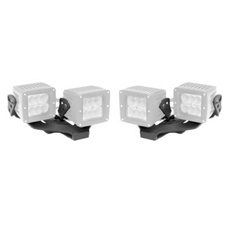 XE Center Hood Light Mounts for Jeep JL/JT - Fits Dual 3x3 Cubes, offset mount