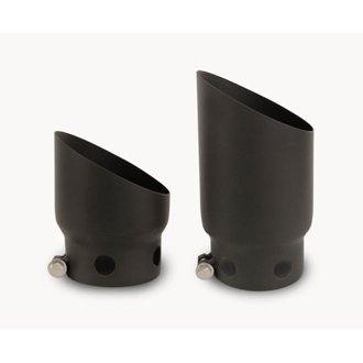 Black Powder Coated Stainless Steel Dual Exhaust Tips