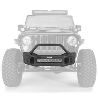 Rockline Winch-Ready Front Stubby Bumper With Overrider For Jeep