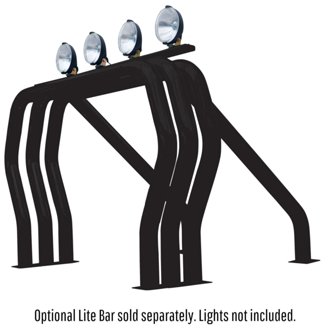 Bed Bars Complete Kit - Triple Bar/Single Kicker (Between Wheel Wells) - Black