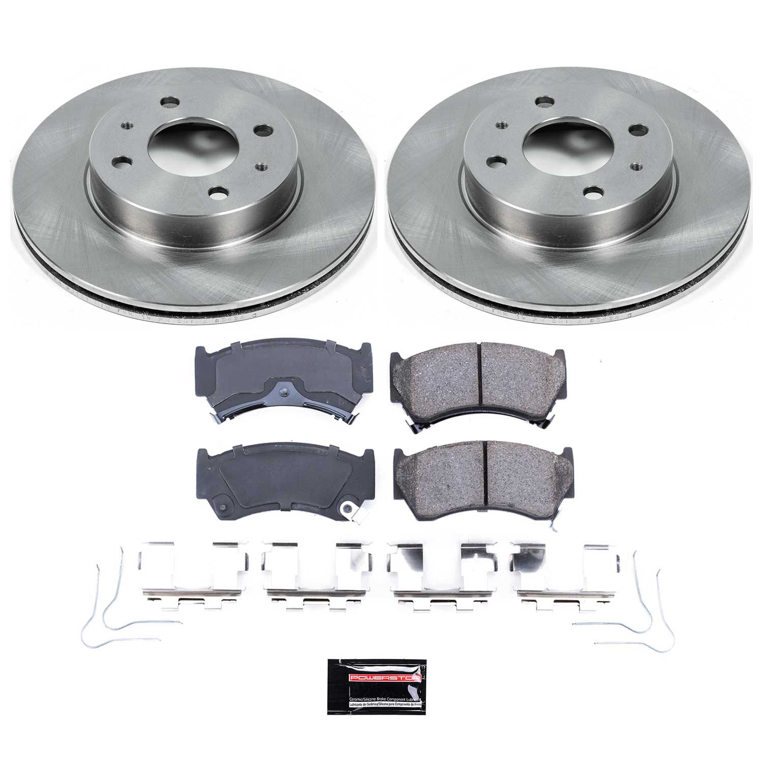 Oe Stock Replacement Low-Dust Ceramic Brake Pad And Rotor Kit