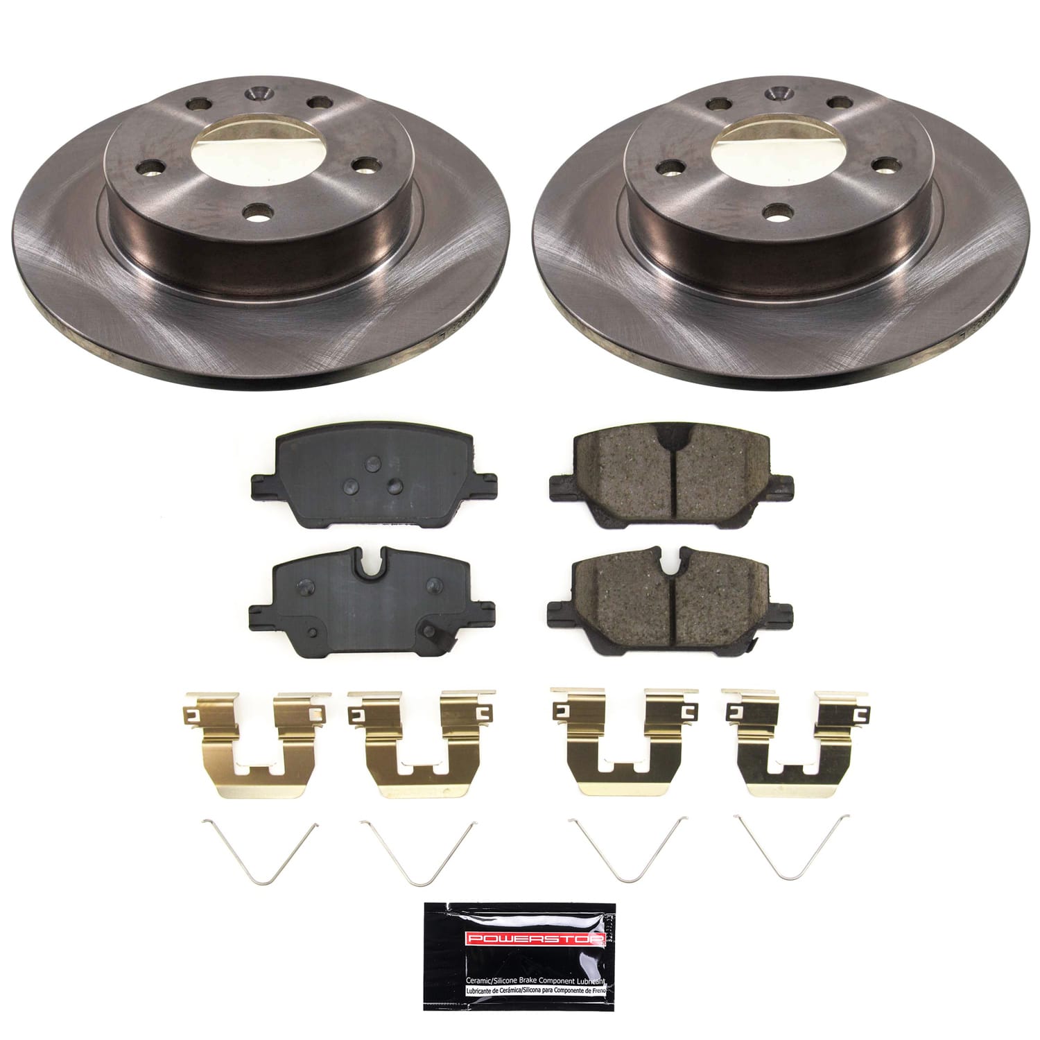 Oe Stock Replacement Low-Dust Ceramic Brake Pad And Rotor Kit