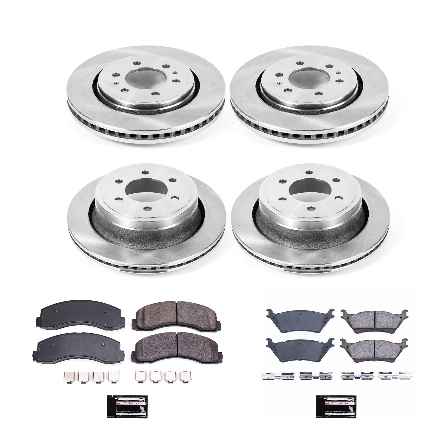 Oe Stock Replacement Low-Dust Ceramic Brake Pad And Rotor Kit