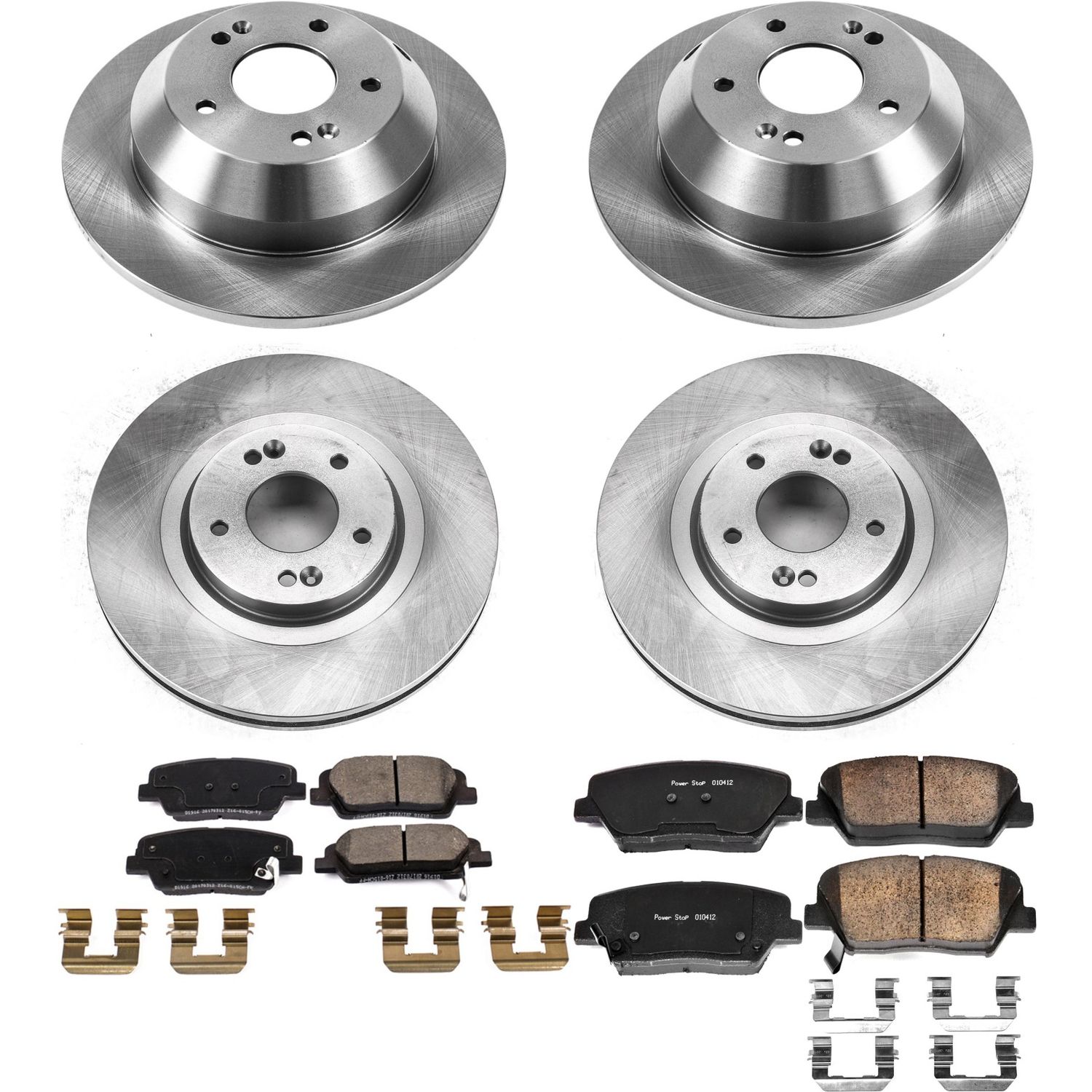Oe Stock Replacement Low-Dust Ceramic Brake Pad And Rotor Kit