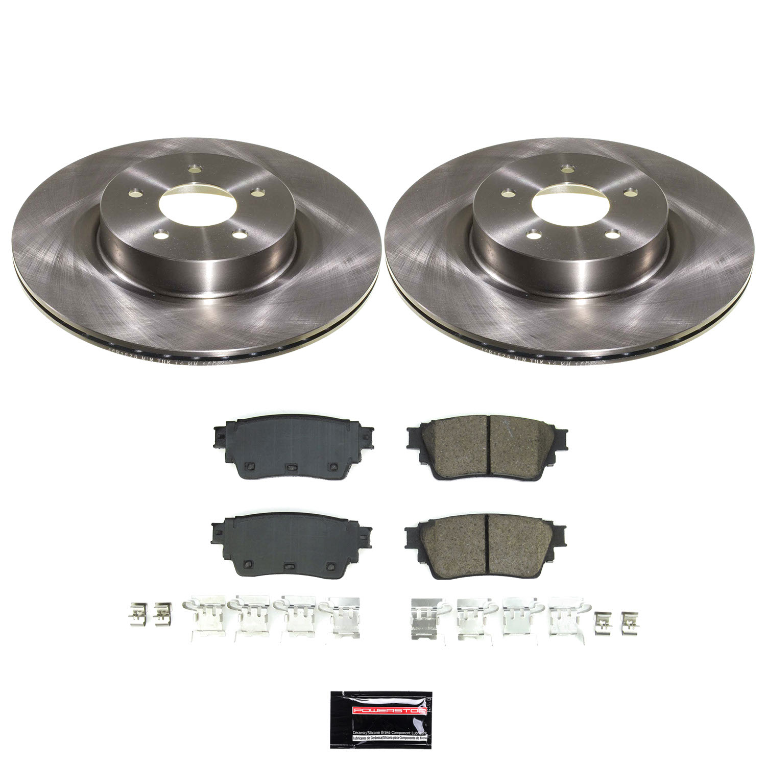 Oe Stock Replacement Low-Dust Ceramic Brake Pad And Rotor Kit