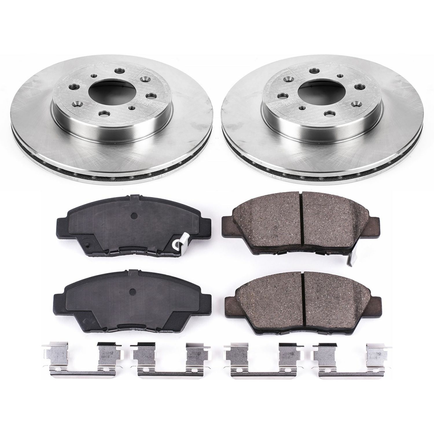 Oe Stock Replacement Low-Dust Ceramic Brake Pad And Rotor Kit