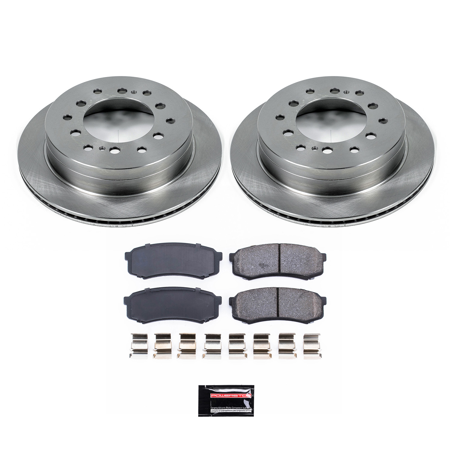 Oe Stock Replacement Low-Dust Ceramic Brake Pad And Rotor Kit