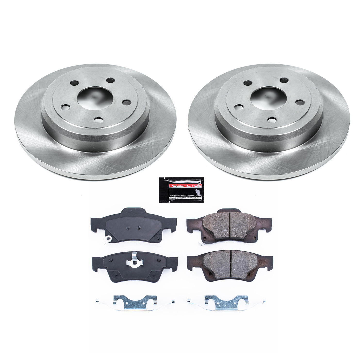Oe Stock Replacement Low-Dust Ceramic Brake Pad And Rotor Kit