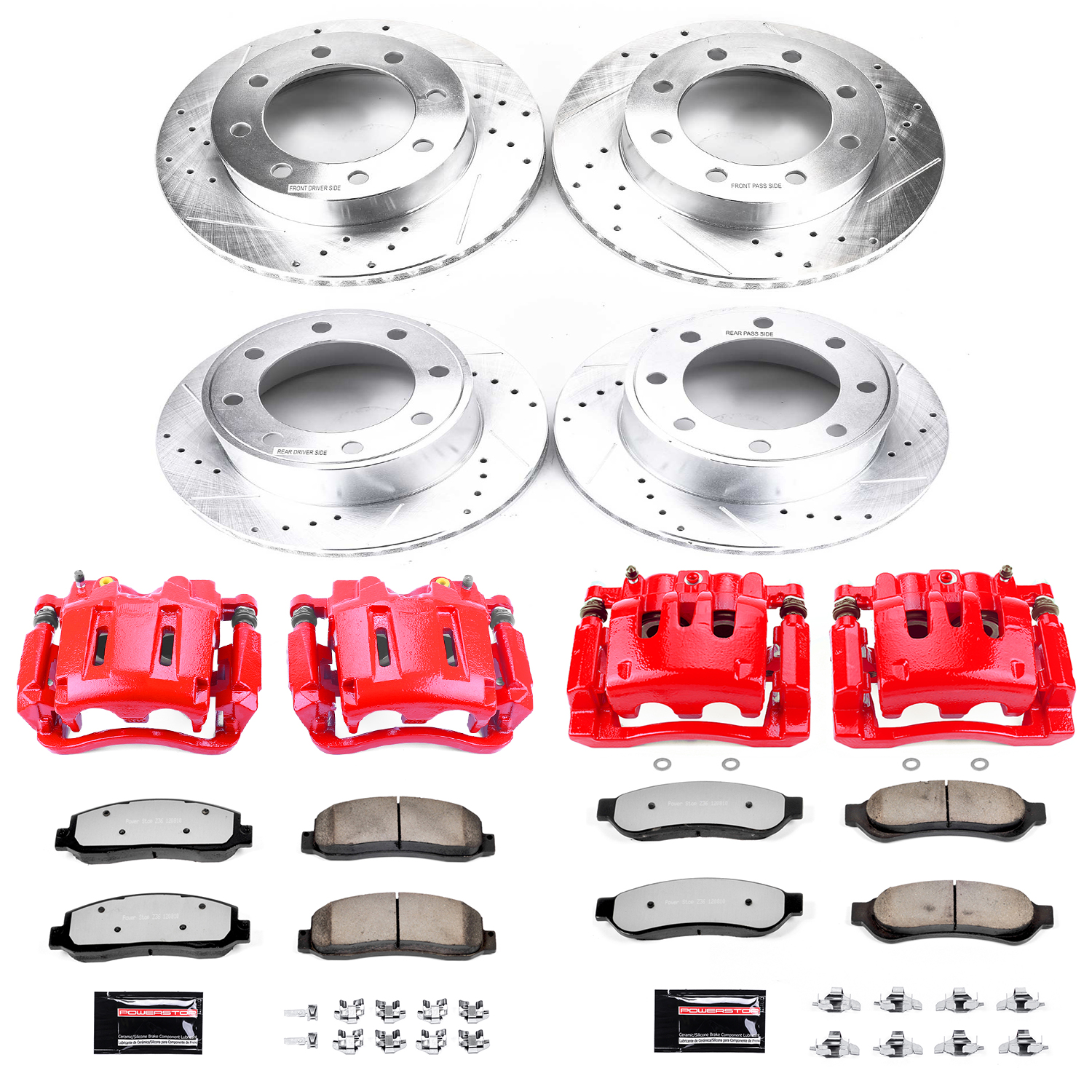 Z36 Truck and SUV Ceramic Brake Pad, Drilled & Slotted Rotor, and Caliper Kit