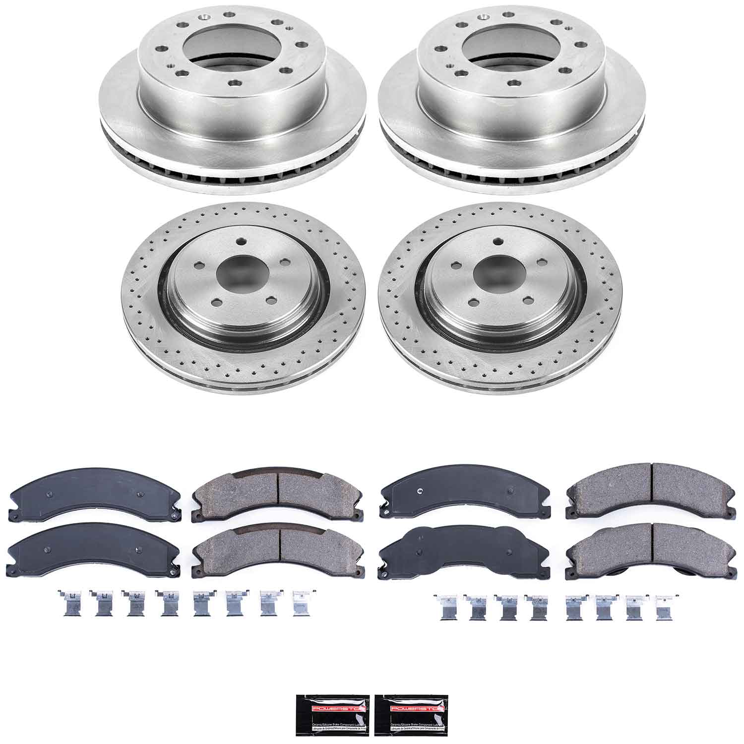 Oe Stock Replacement Low-Dust Ceramic Brake Pad And Rotor Kit