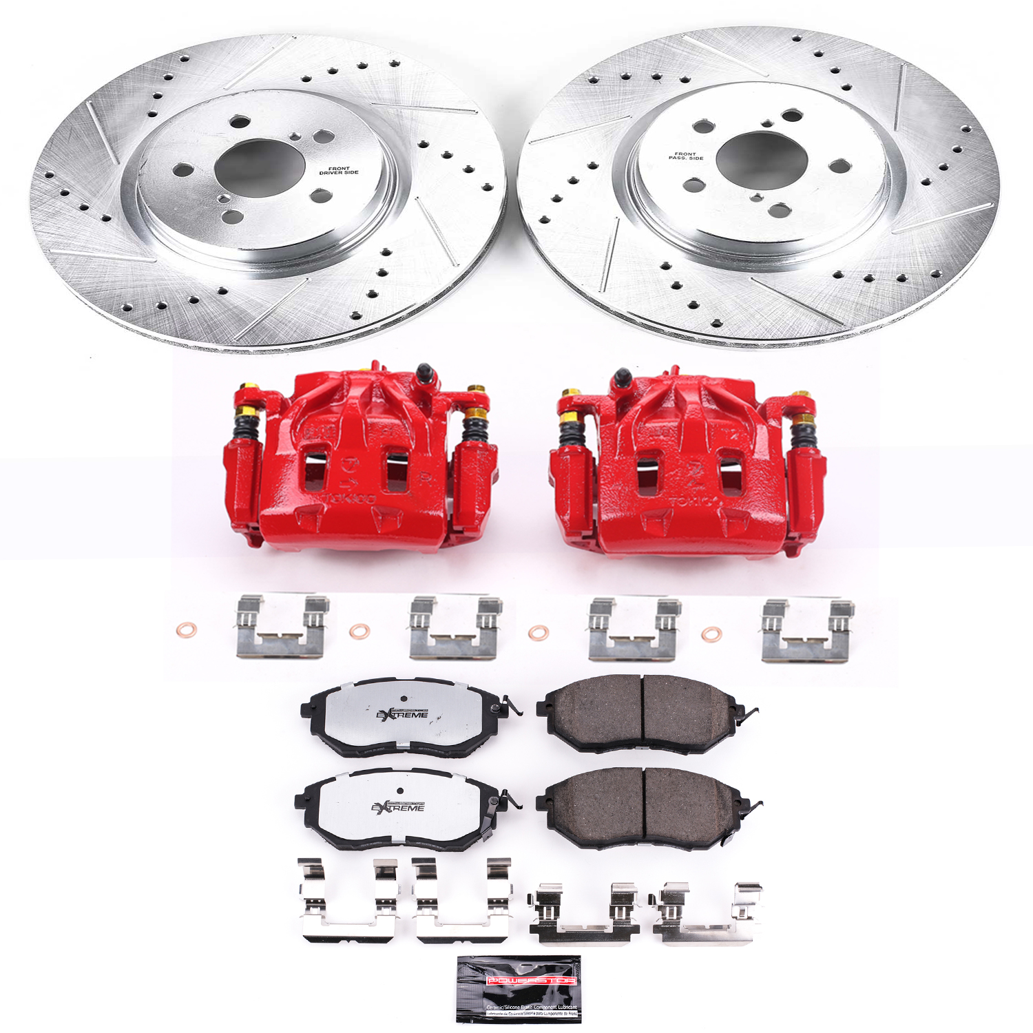 Z26 Street Performance Ceramic Brake Pad, Drilled Slotted Rotor, and Caliper Kit