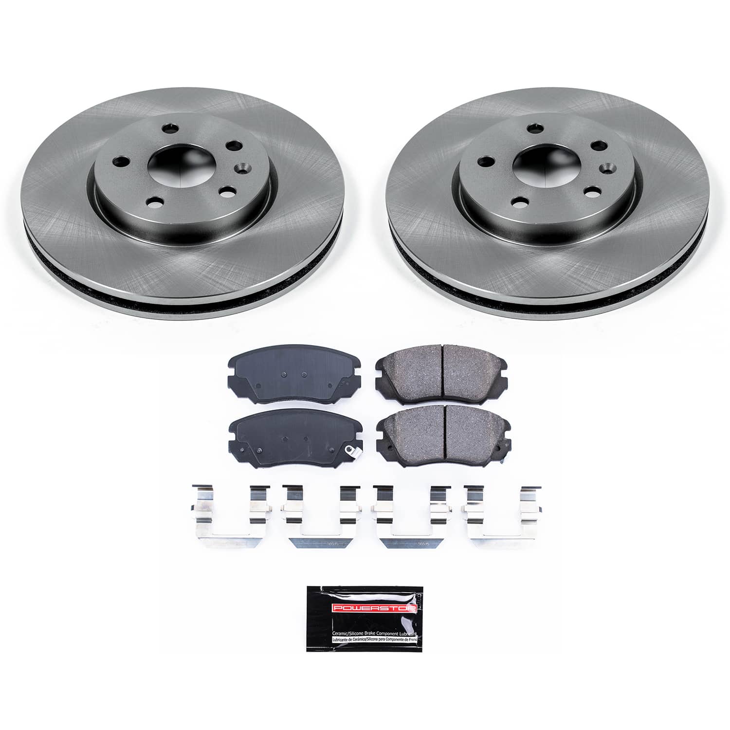 Oe Stock Replacement Low-Dust Ceramic Brake Pad And Rotor Kit
