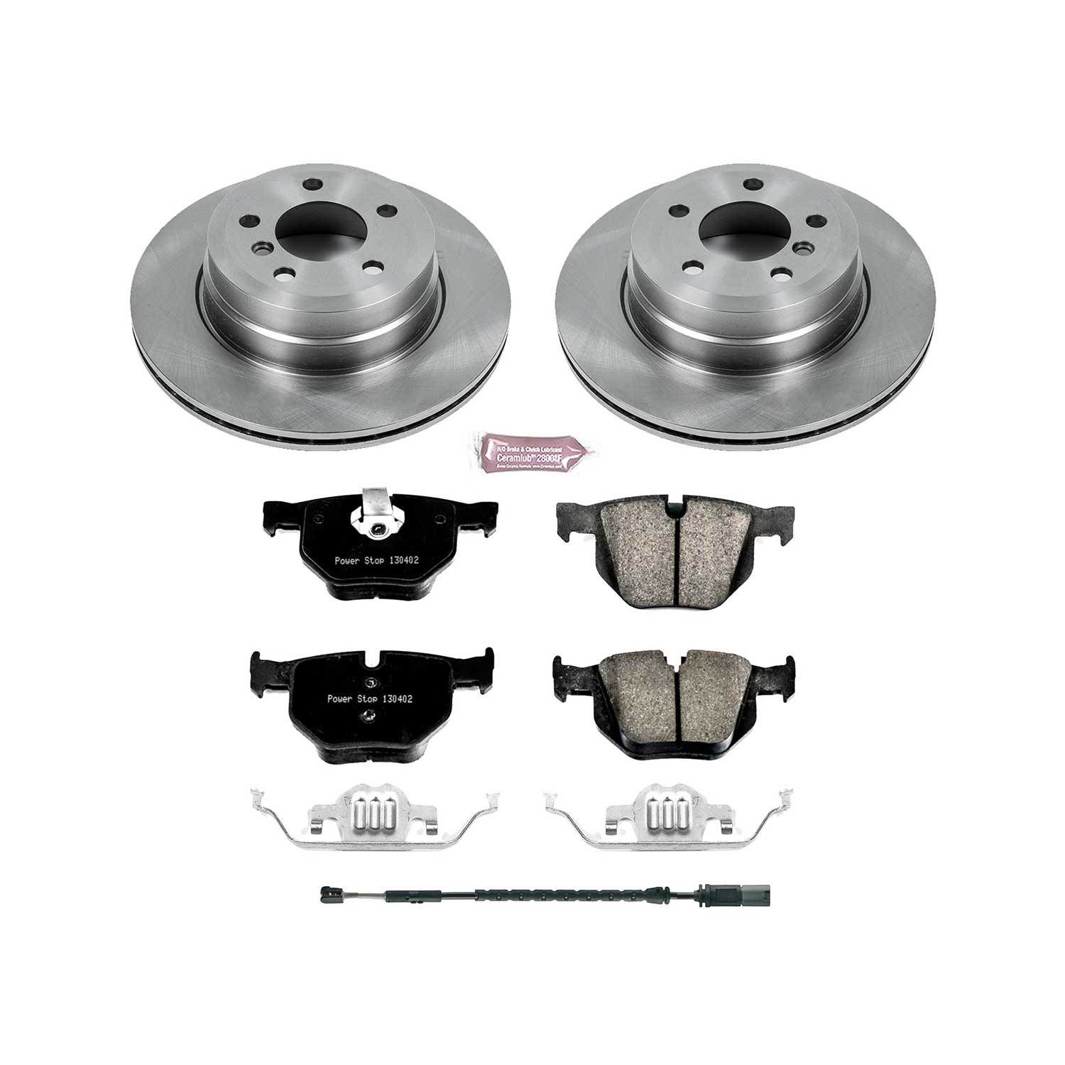 Oe Stock Replacement Low-Dust Ceramic Brake Pad And Rotor Kit
