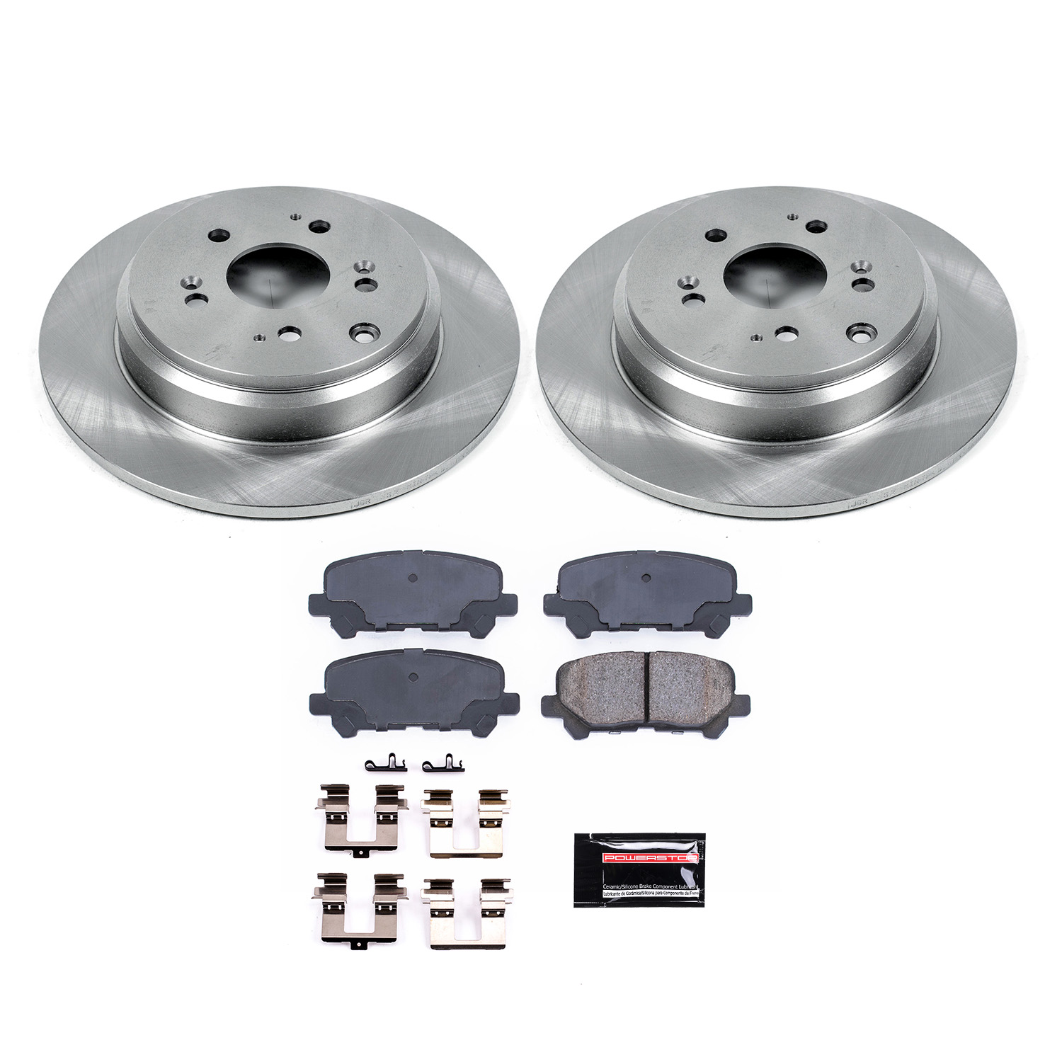 Oe Stock Replacement Low-Dust Ceramic Brake Pad And Rotor Kit