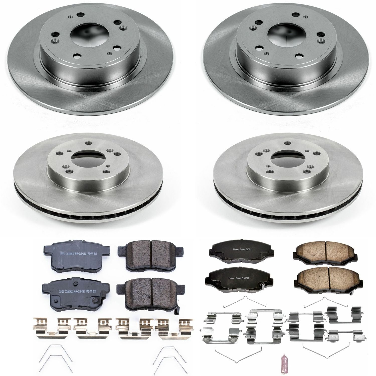 Oe Stock Replacement Low-Dust Ceramic Brake Pad And Rotor Kit