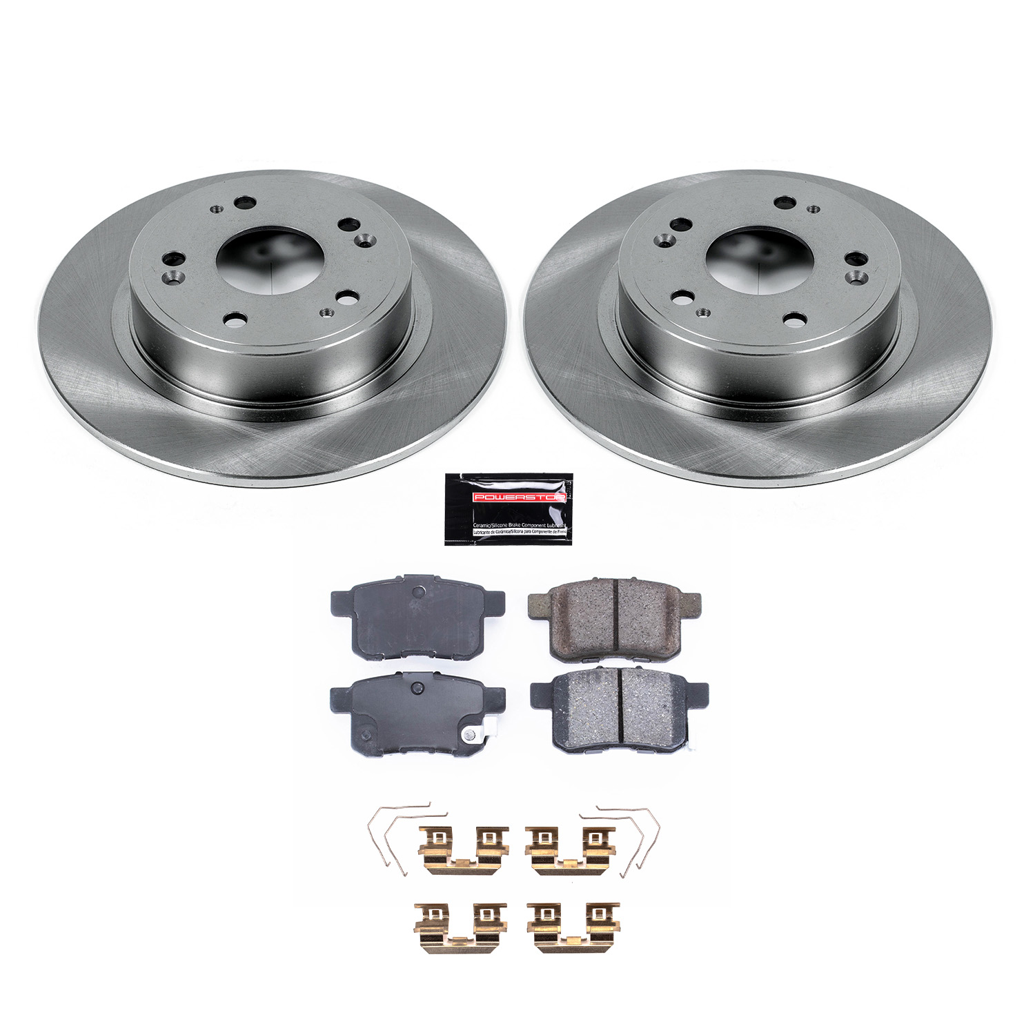 Oe Stock Replacement Low-Dust Ceramic Brake Pad And Rotor Kit