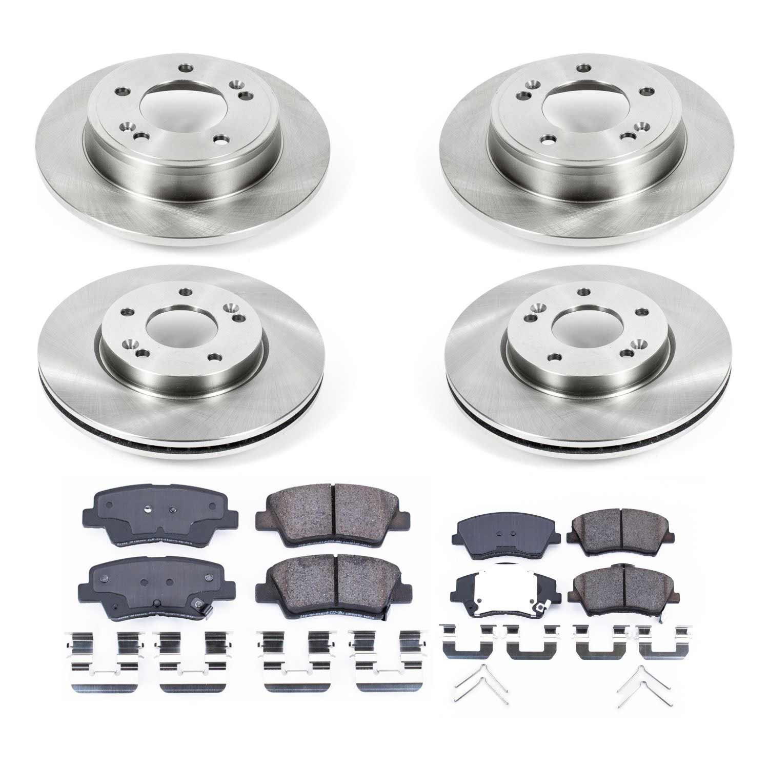 Oe Stock Replacement Low-Dust Ceramic Brake Pad And Rotor Kit